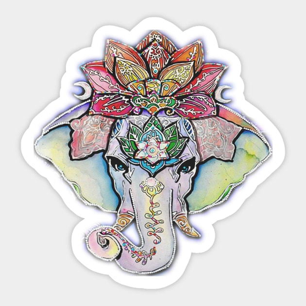 Moon Elephant Sticker by ArtInPi